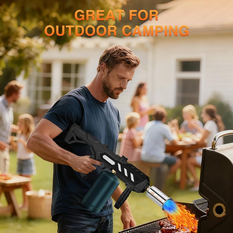 ARTFLAMM Powerful Propane Torch Gun, Kitchen Grill Torch with Detachable Design, Adjustable Flamethrower Torch Burner for Searing Steak, BBQ, Welding, Camping Charcoal Lighter(Tank Not Included) - Image 5